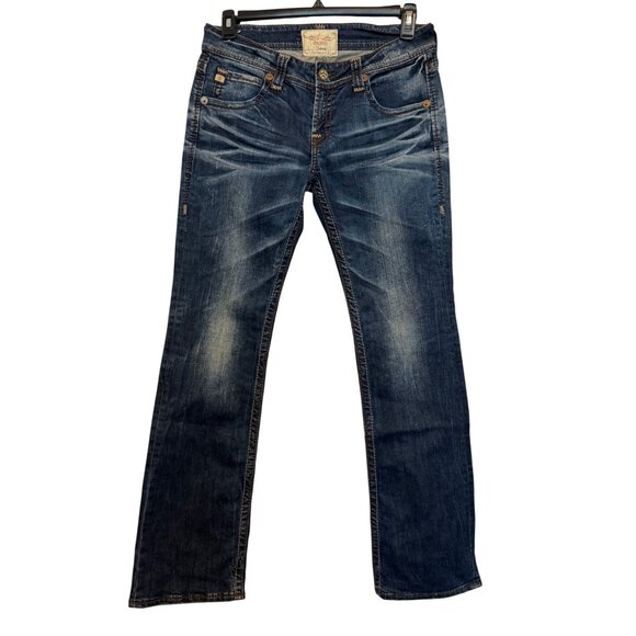 Big Star Sophie Womens 30L Blue Denim Jeans Mid Rise Bootcut Stretch - Picture 2 of 7